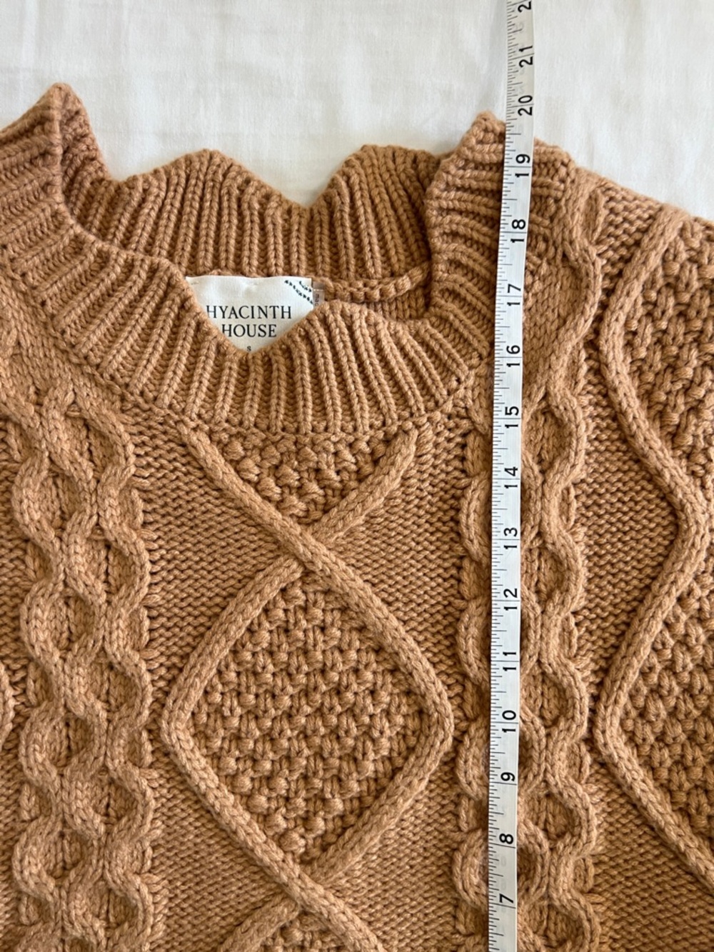 NWOT Hyacinth House Sweater Vest Sleeveless Cableknit Sz Small Tan - Picture 7 of 8
